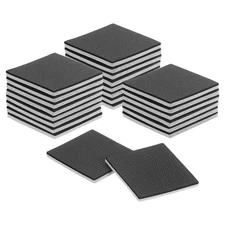 24 Pcs 2 1/8" Square Felt & EVA Furniture Pads, Floor Protectors, Gray+Black
