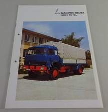 Prospekt Magirus-Deutz LKW 310 D 16 FLL Frontlenker Pritsche Stand 02/1974