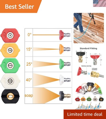 #ad Effortless Cleaning Solutions: 5 Angle Stainless Steel Pressure Washer Nozzles $14.97