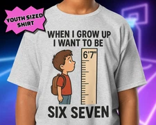 YOUTH 67 Funny Six Seven Shirt KIDS Tee Funny Tiktok Meme Shirt Basketball 6'7"