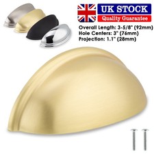 Cup Pull Shell Handles Kitchen Cupboard Cabinet Door Drawer Half Moon Handle