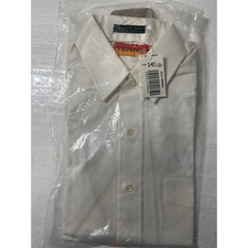 Tanner Factory Store Vintage White Dress Shirt 100 Cotton Made in USA Size 14.5