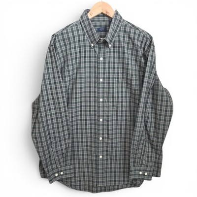 Arrow Shirt Mens XL Green Plaid Button Down Long Sleeve Cotton Blend Casual