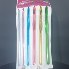 Susan Bates Silvalume Crochet Hook Set Aluminum Assorted Colors