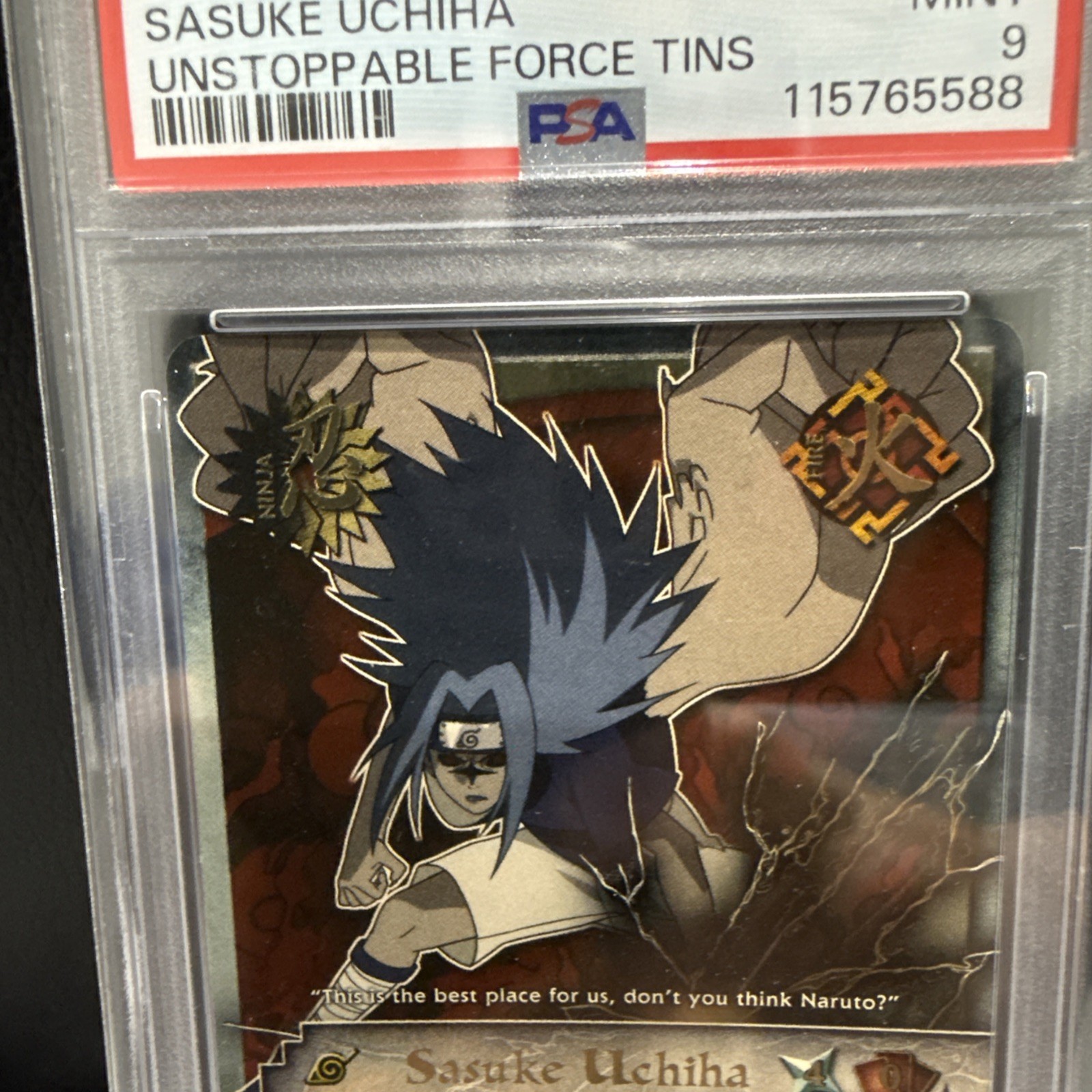 PSA 9 2008 NARUTO CCG CARD UNSTOPPABLE FORCE TINS #NUS123 SASUKE UCHIHA view 10