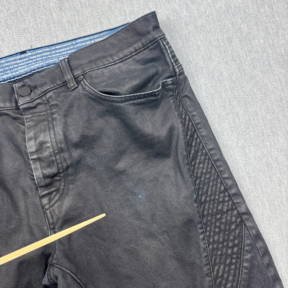 Marcelo Burlon 牛仔裤男式 36x33 码黑色修身骑手弹力意大利制造 — 第 3/4 张图片