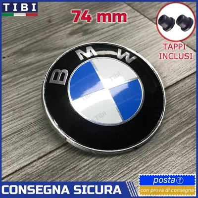 AFTERMARKET PRODUCTS STEMMA BMW SERIE 2 3 5 6 FREGIO LOGO EMBLEMA COFANO BAULE POSTERIORE 74 mm