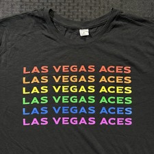 WNBA Las Vegas Aces Pride Night Rainbow Logo Stadium Giveaway SGA Shirt Size XL