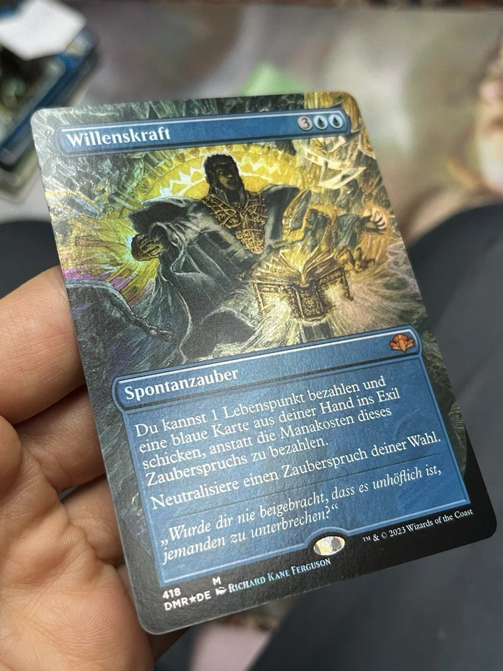 🔥 GERMAN Borderless Foil Force of Will 🔥Ultra Rare🔥 Dominaria Remastered Mtg - Image 4 of 4