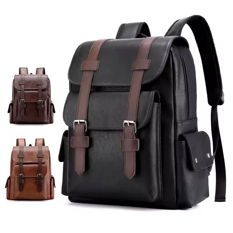 Men PU Leather Backpack Large Laptop School Travel Bag Black Brown
Opens in a new window or tab