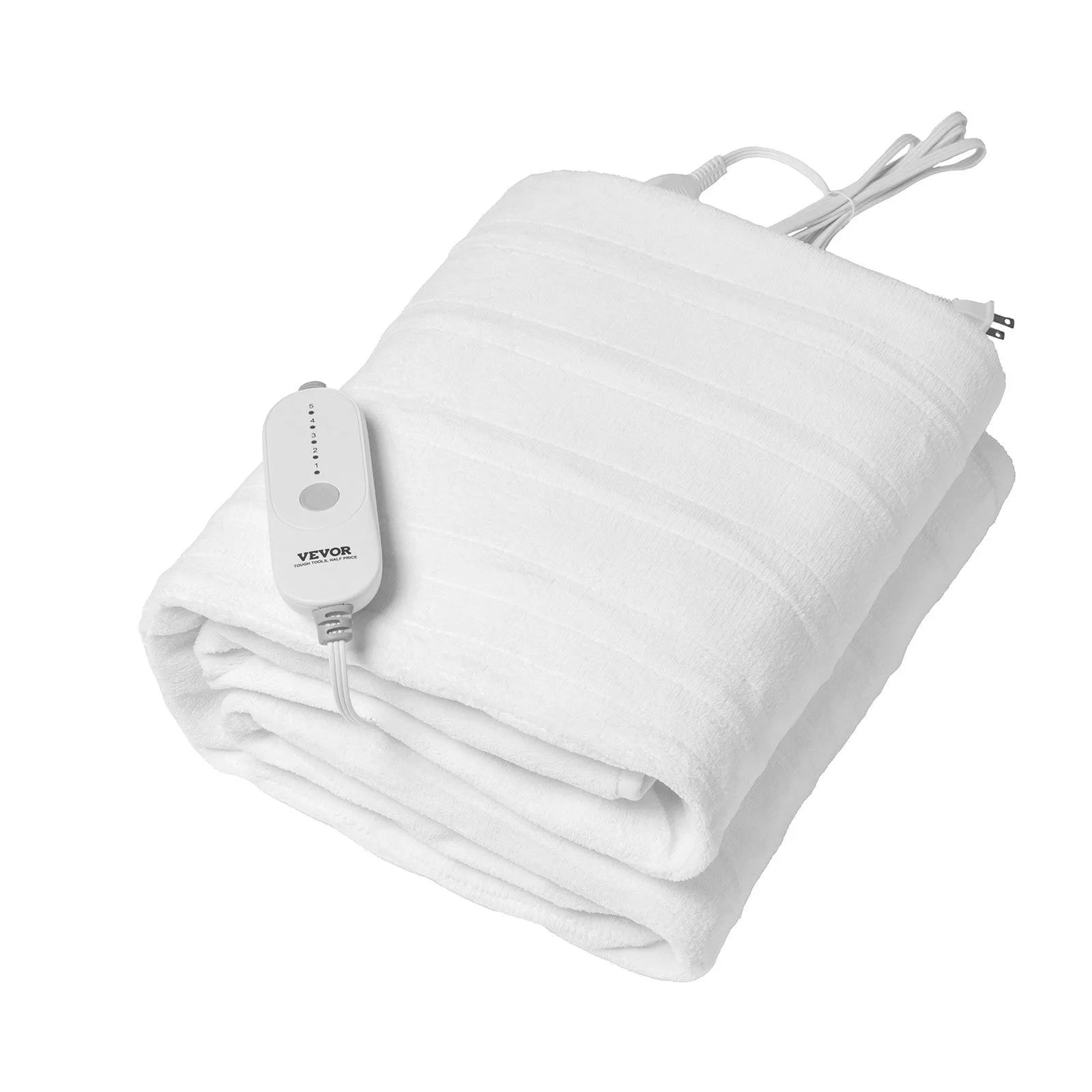 Twin Electric Heated Mattress Pad 5-Heat Setting Auto Shutoff Washable Fleece