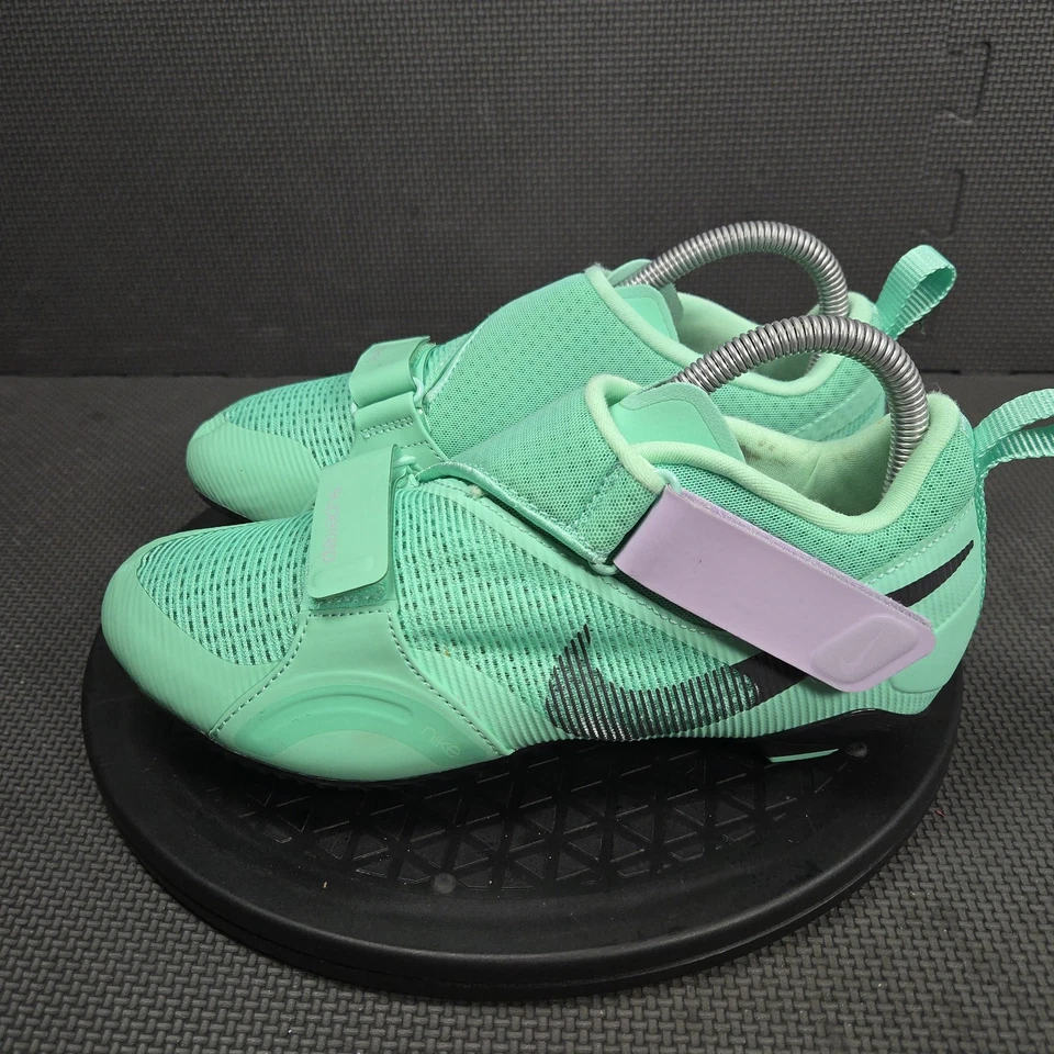 Nike SuperRep Zapatos de Ciclismo para Mujer 8 CJ0775-305 Verde Brillo Sin Clip 3 Pernos SPD-SL Foto 3 de 4