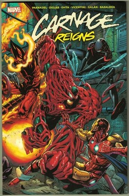 CARNAGE REIGNS TP TPB $29.99srp Miles Morales Iron Man Red Goblin 2023 NEW NM