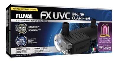 NEW Fluval FX UVC In-Line Clarifier 6W Aquarium Water Clarifier A199 400 Gallons