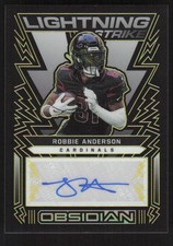 Robbie Anderson 2022 Obsidian Lightning Strike Yellow #/25 Auto #LS-RAN