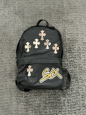 Chrome Hearts Backpack Cross Patch Leather Rucksack Schwarz
