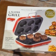 Bella Cucina Artful Food 6 Slider Grill Red Electric Non-Stick 600W #13433