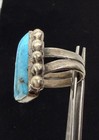 Thick VTN Old Pawn Native American Sterling Kingman Turquoise Matrix Ring sz7.5 — photo 3