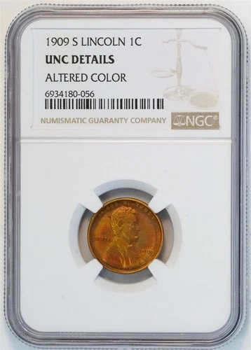 1909 S Lincoln Wheat Small Cent UNC DETAILS NGC 1C