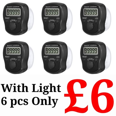 6 × Digital LED Elektronischer Zähler Dhikr / Tasbih / Tasbi / Fingerring