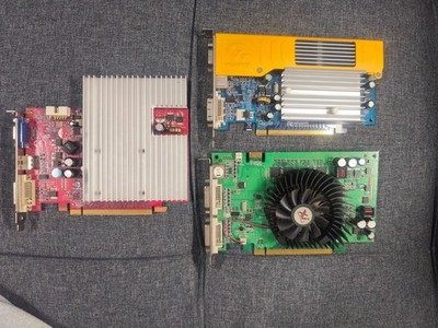 3x NVIDIA GeForce Grafikketten Set: 8600GT 512MB 8600GS 256MB, 7300SE 256 Retro