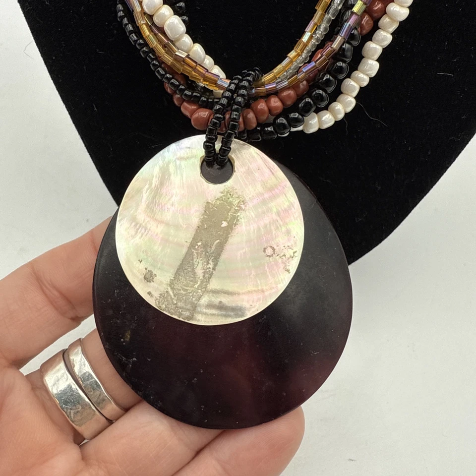 Ожерелье с медальоном из нескольких нитей 18 дюймов Double She'll - Изображение 2 из 4