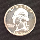 1958 Washington Quarter 25C Proof Silver 0.900 Philadelphia Mint KM#164