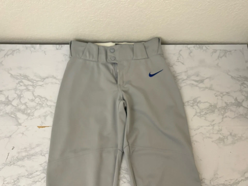 Pantalones de béisbol softbol Nike Team Engineered para niños M grises elásticos a rayas azules A2 Foto 2 de 4