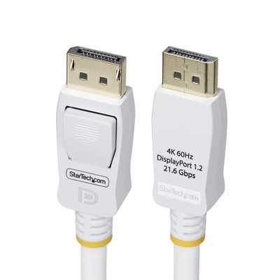 StarTech.com 6ft (1.8m) White VESA Certified DisplayPort 1.2 Cable, 4K 60Hz, 21.