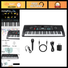 61-Key Electronic Piano Keyboard with Built-in Speaker Microphone - Portable G