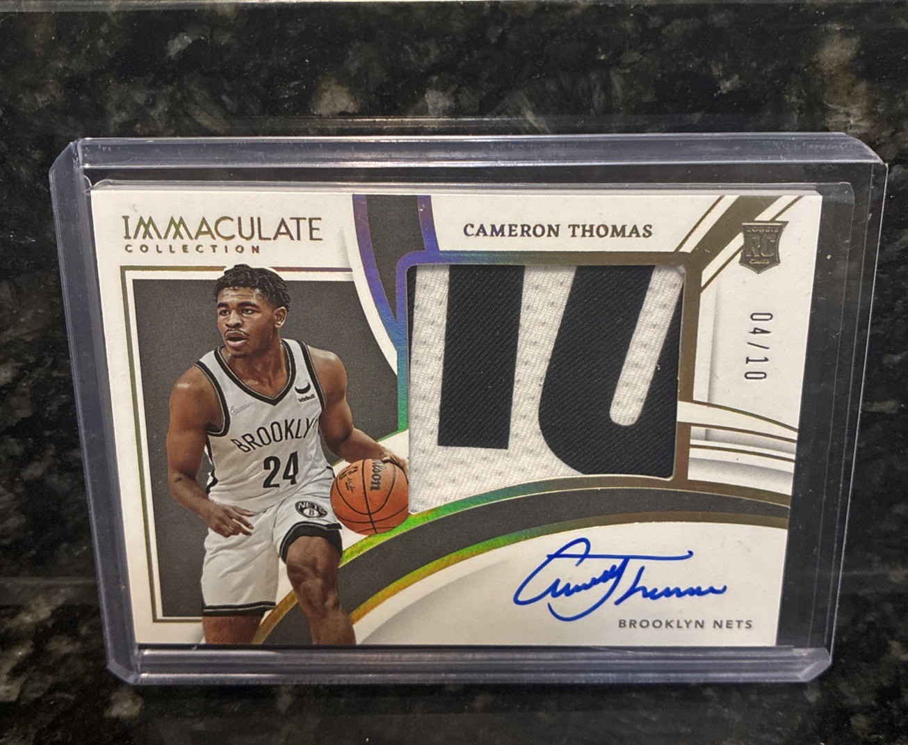 2021-22 Panini Immaculate Premium Gold 4/10 Cameron Thomas RPA Rookie Auto GEM