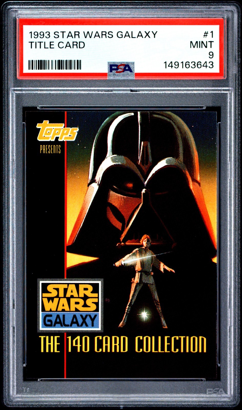 1993 Topps Star Wars Galaxy Card #1 Title Card Darth Vader PSA 9