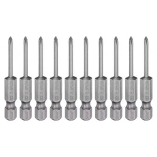 10pcs Magnetic Phillips Screwdriver Bit PH00 1/4" Hex Shank 50mm Long 2.5mm Rod