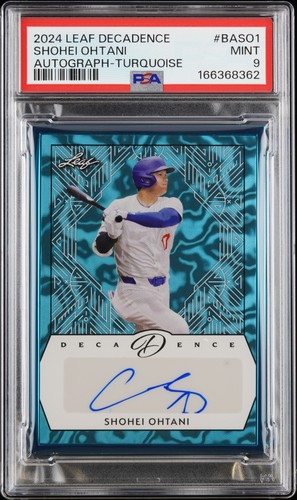 2024 LEAF DECADENCE AUTOS TURQUOISE #BASO1 SHOHEI OHTANI 10/10 PSA 9
