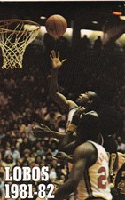 1981-82 UNIVERSITY OF NEW MEXICO LOBOS BASKETBALL POCKET SCHEDULE