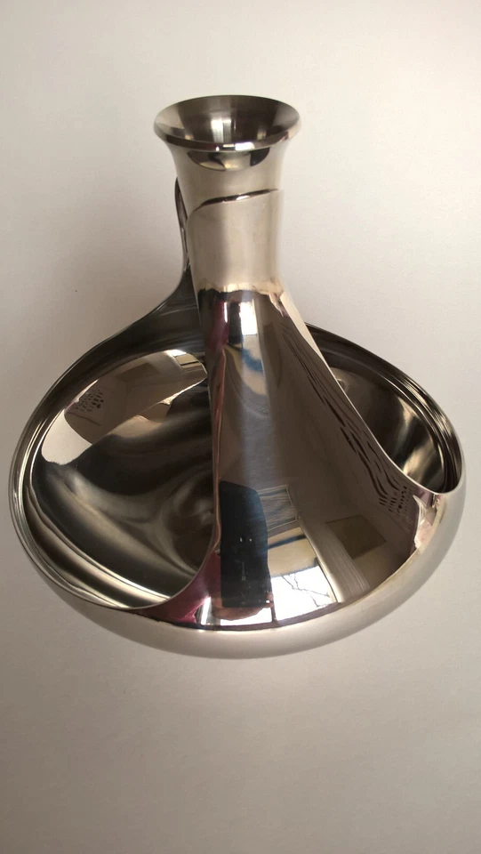 Конический подсвечник Georg Jensen тонкая полированная нержавеющая сталь датский скандинавский - Изображение 2 из 4