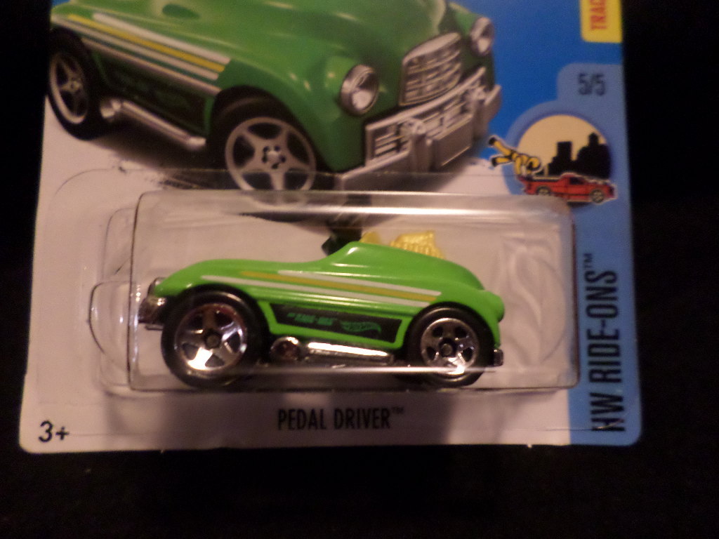 HW HOT WHEELS 2017 HW RIDE-ONS #5/5 PEDAL DRIVER GREEN HOTWHEELS VHTF CAR