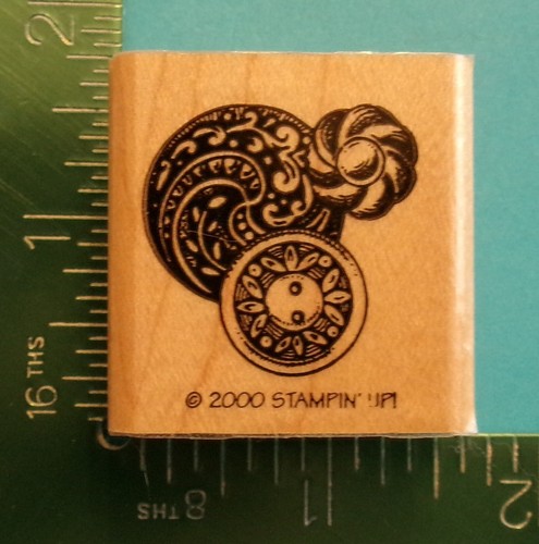Stampin Up ORNATE BUTTON Rubber Stamp