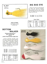 Print Ad Big Bug Eye Bottom Walker Bucktail Jigs Salt Water and Large Fresh Wate