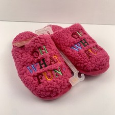 NWT Wondershop Oh What Fun Kids Sherpa Christmas Slippers Big Kids- 2-3, Pink