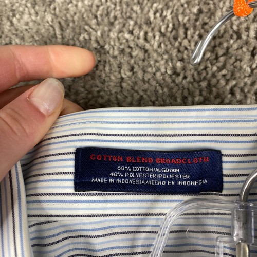 Stafford Regular Fit Dress Shirt Men's Size 16 Multicolor Long Sleeve Striped - Picture 3 of 7