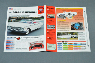 1960-1961 FORD GALAXIE SUNLINER Car SPEC SHEET BROCHURE PHOTO