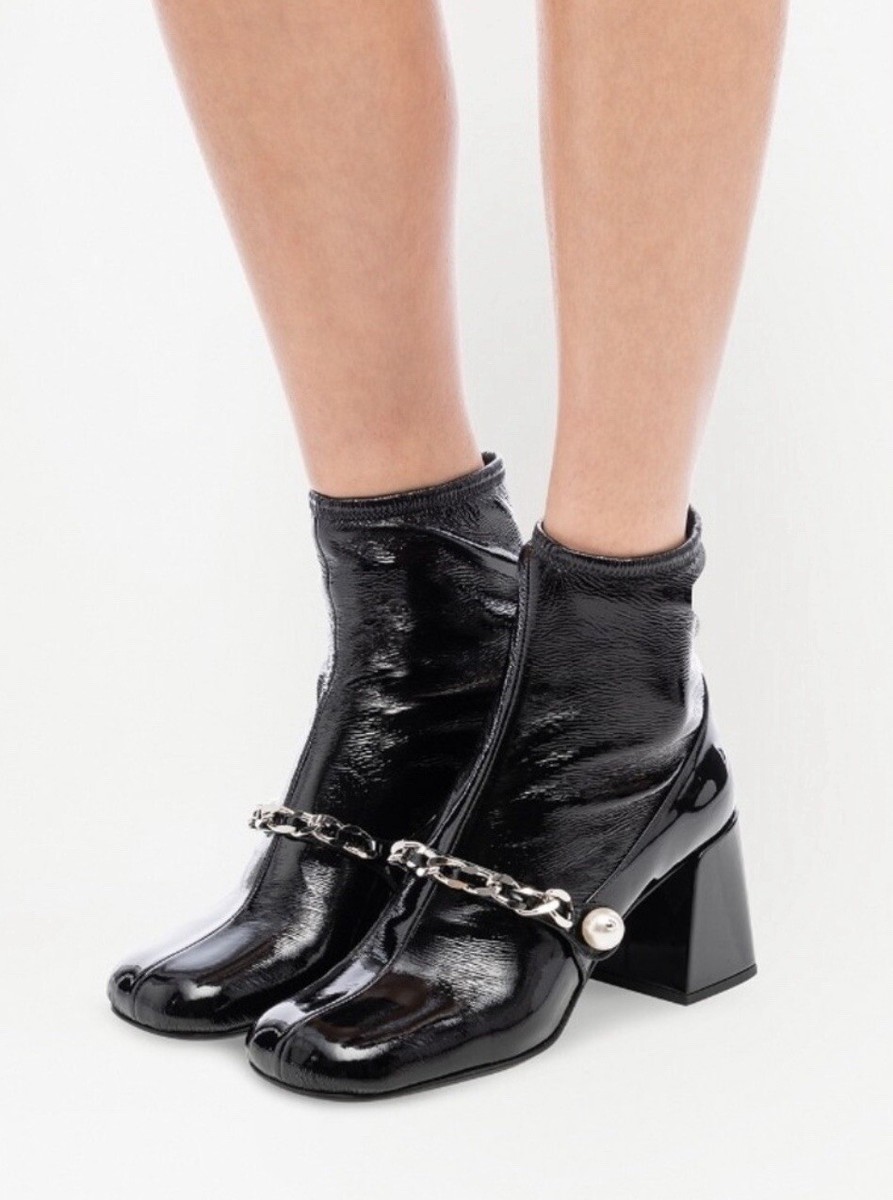 MIUMIU★素敵!BLACK NAPLAK STRETCH ANKLE BOOT Miu Miu Stretch Technical Naplack Boot | eBay