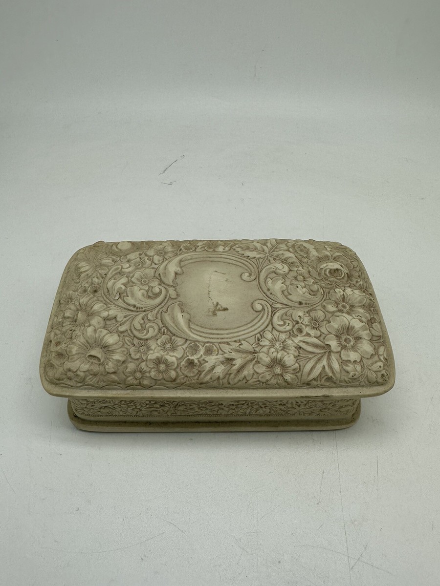 Genuine Small Incolay Stone Trinket Jewelry Box Flower 5” By 3” | eBay