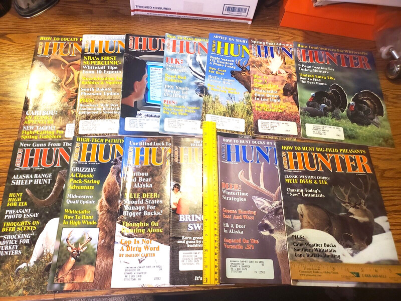 Lot of 13 Vintage American Hunter Magazines NRA 1990-1992, CLEAN CONDITION, L@@K