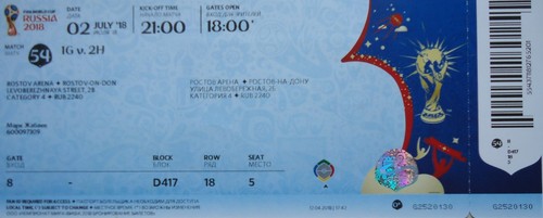 mint TICKET WC 2018 Belgien Belgium - Japan Match 54 - 第 1/1 張圖片