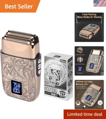 Precision 3-Speed Electric Foil Shaver with LCD Display - Perfect Gifts for Men
