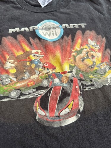 Vintage Y2K Delta Nintendo Wii Mario Kart Promo T-Shirt Youth L - Picture 2 of 6