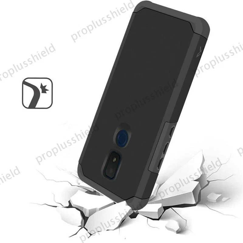 Estuche híbrido delgado + vidrio templado para Cricket Icon 3 Splendor AT&T Motivate 2 m4 Foto 2 de 4