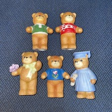 Vintage Enesco Lucy And Me Bears Porcelain Figurines Lot Of 5